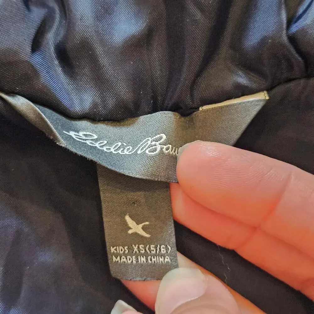 Eddie Bauer Kids Quest Plush Hooded Fleece‎ Jacket Boys XS 5/6 Navy Full Zip